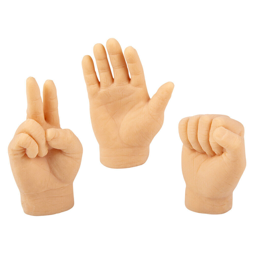 🖐️ Tiny Hands Rock Paper Scissors Set – 12 Soft Rubber Finger Puppets