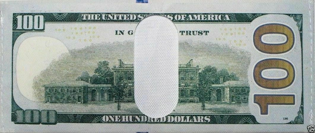 💵 $100 Bill Wallet – Realistic Print Canvas Gag Gift