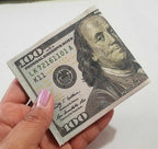 💵 $100 Bill Wallet – Realistic Print Canvas Gag Gift