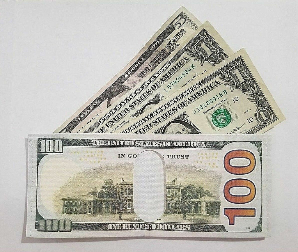 💵 $100 Bill Wallet – Realistic Print Canvas Gag Gift