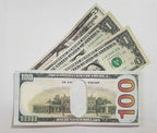 💵 $100 Bill Wallet – Realistic Print Canvas Gag Gift