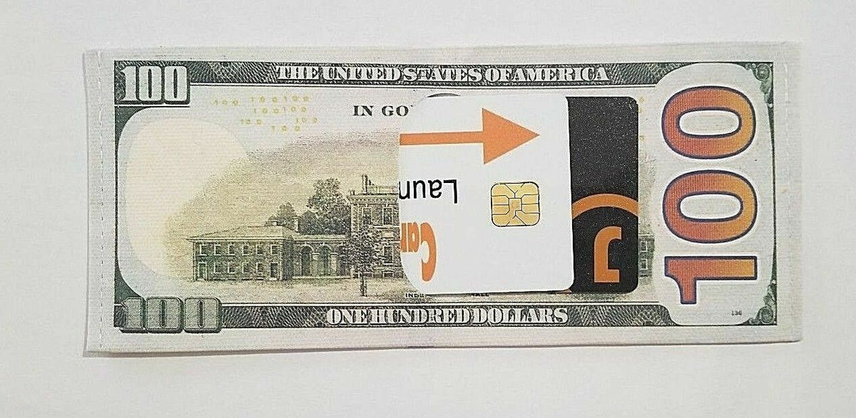💵 $100 Bill Wallet – Realistic Print Canvas Gag Gift