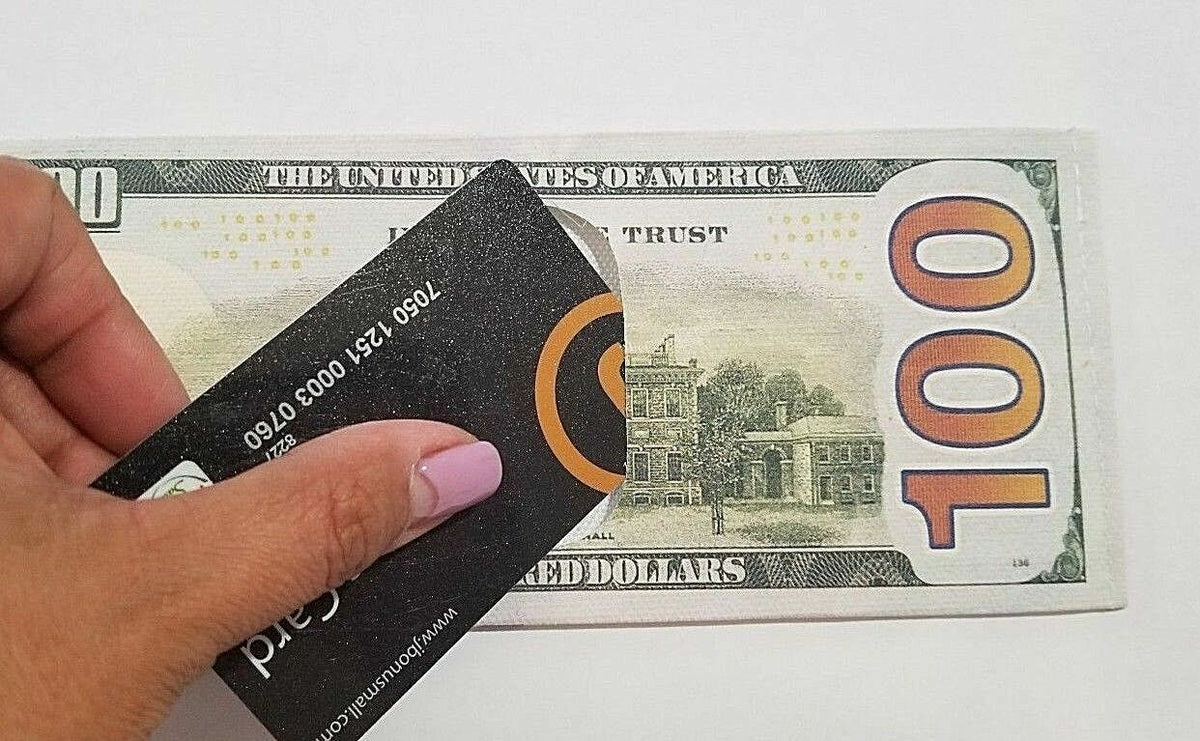 💵 $100 Bill Wallet – Realistic Print Canvas Gag Gift