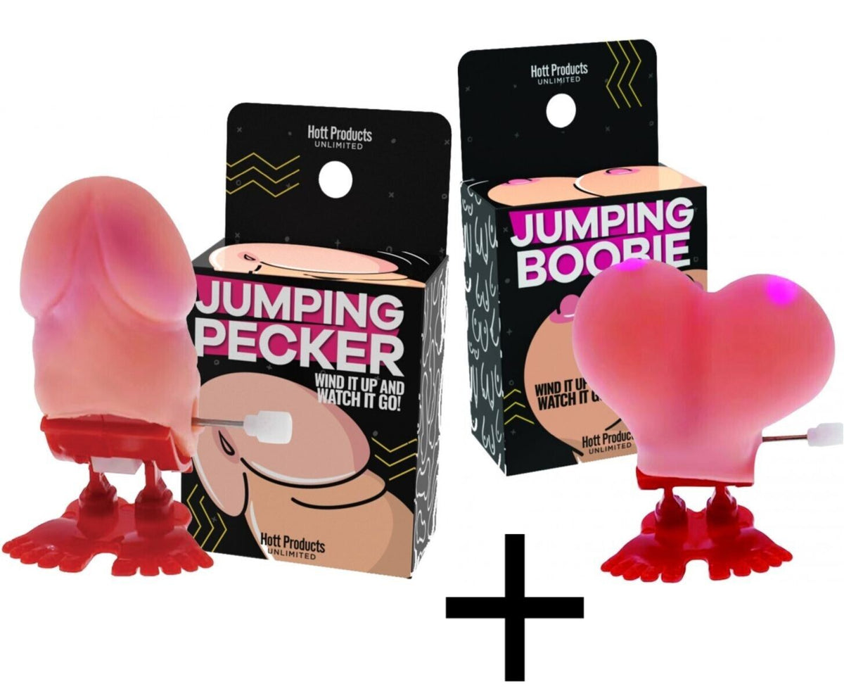 Jumping Pecker & Boobie Wind-Up Toy Set – Hilarious Party Gag Gift 🎉