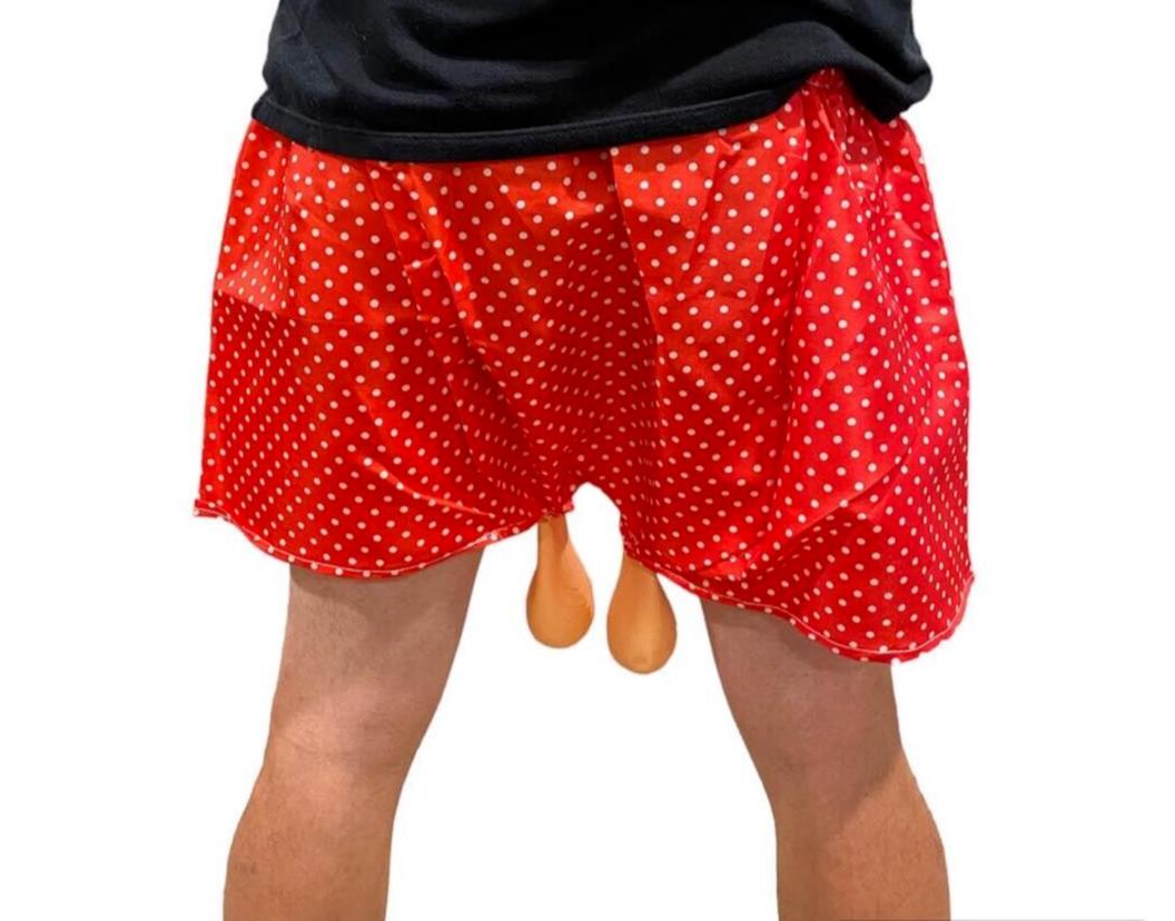 🎉 Mr. Saggy Balls Gag Boxers – Hilarious Over-the-Hill Party Shorts!