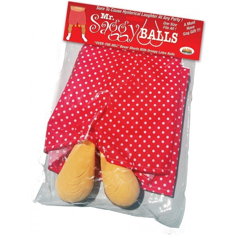 🎉 Mr. Saggy Balls Gag Boxers – Hilarious Over-the-Hill Party Shorts!