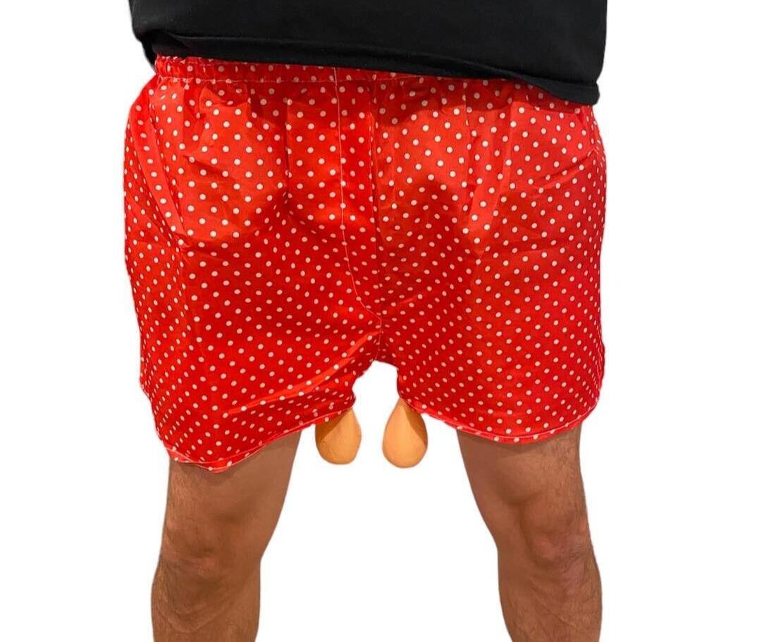 🎉 Mr. Saggy Balls Gag Boxers – Hilarious Over-the-Hill Party Shorts!