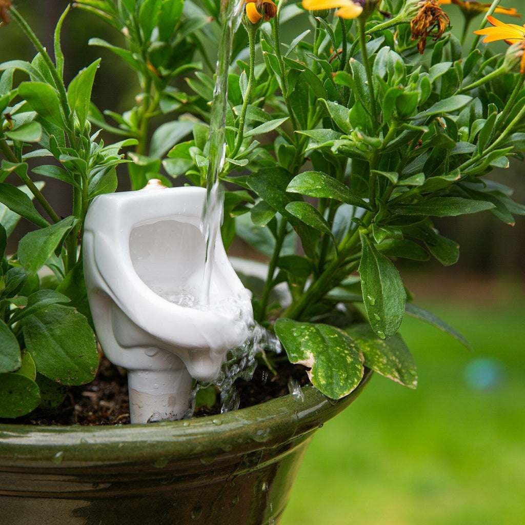 The Bathroom Urinal Plant Watering Stake – Hilarious Garden Plant Gag Joke Gift