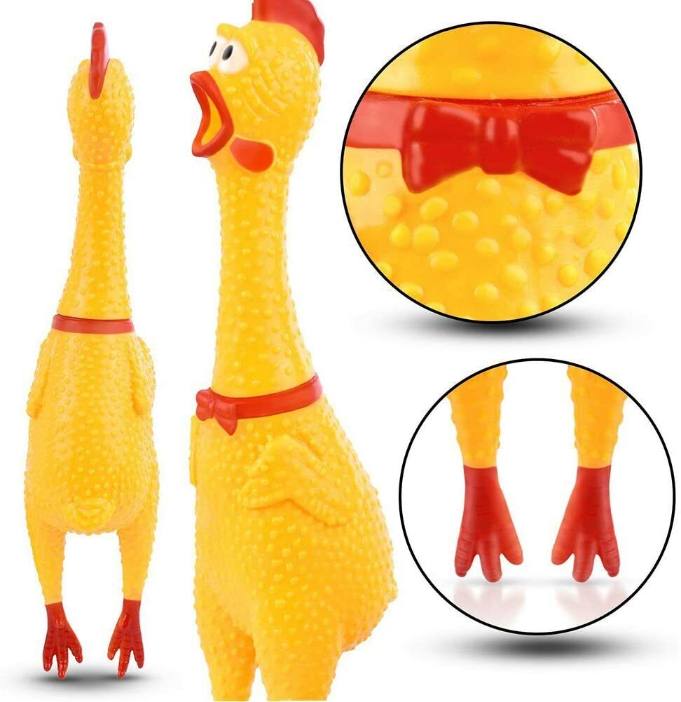🐔 16" Classic Squeaking Rubber Chicken – The Original High-Quality Gag Toy