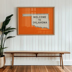 Welcome To Oklahoma Vintage Orange Road Sign Art Print
