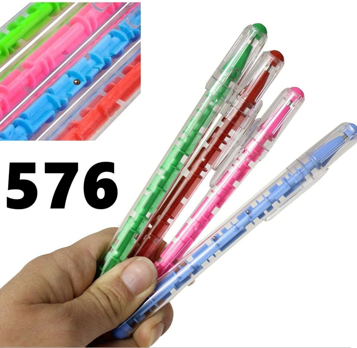 🖊️ Maze Puzzle Ball Game Pens – Wholesale 576-Pack (Assorted Colors)