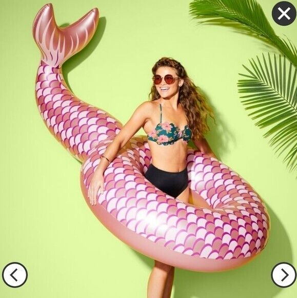 6-Foot Rose Gold Mermaid Tail Pool Float – Magical & Insta-Worthy! 🧜‍♀️✨