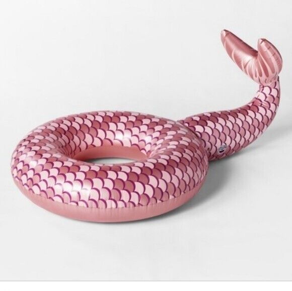 6-Foot Rose Gold Mermaid Tail Pool Float – Magical & Insta-Worthy! 🧜‍♀️✨