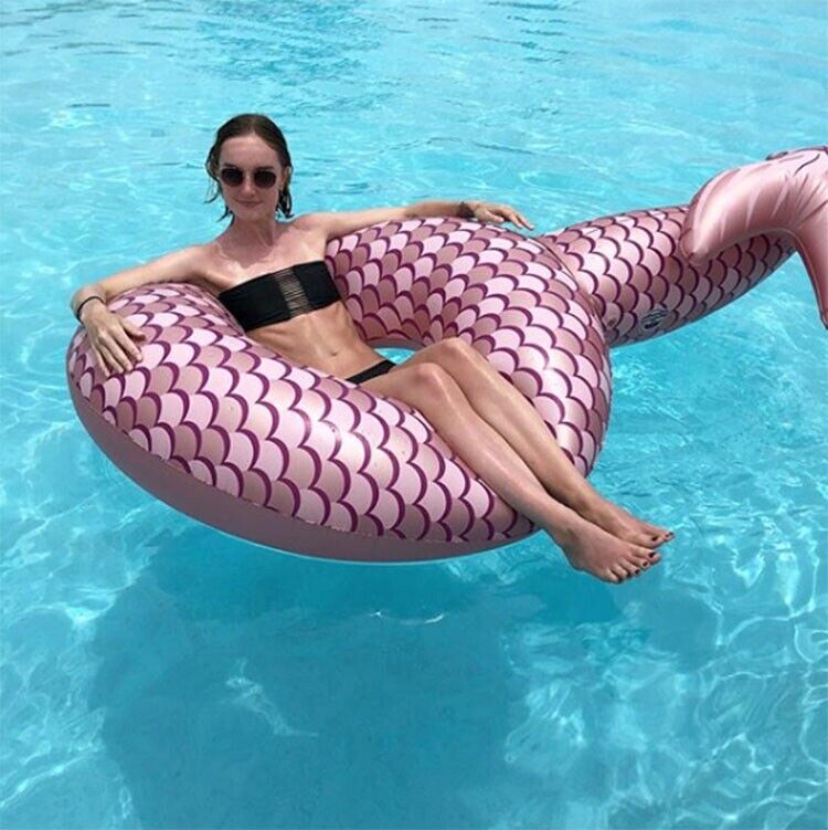 6-Foot Rose Gold Mermaid Tail Pool Float – Magical & Insta-Worthy! 🧜‍♀️✨