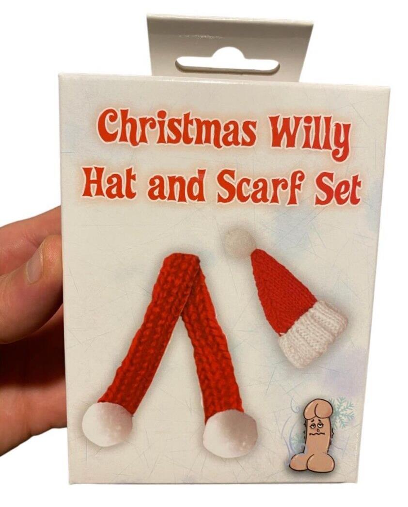 🎅 Christmas Willy Warmer Hat & Scarf Set – Festive Gag Gift for the Holidays