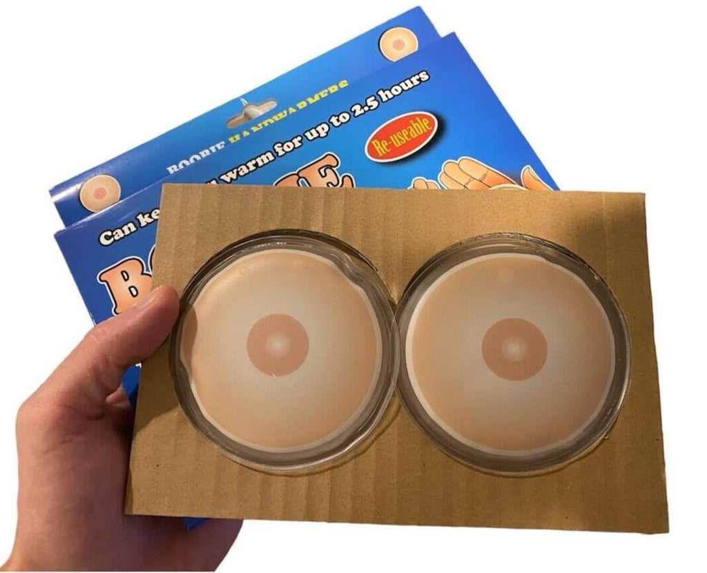 ❄️ 2-Pack "Boobie" Hand Warmers – Reusable Gag Gift!