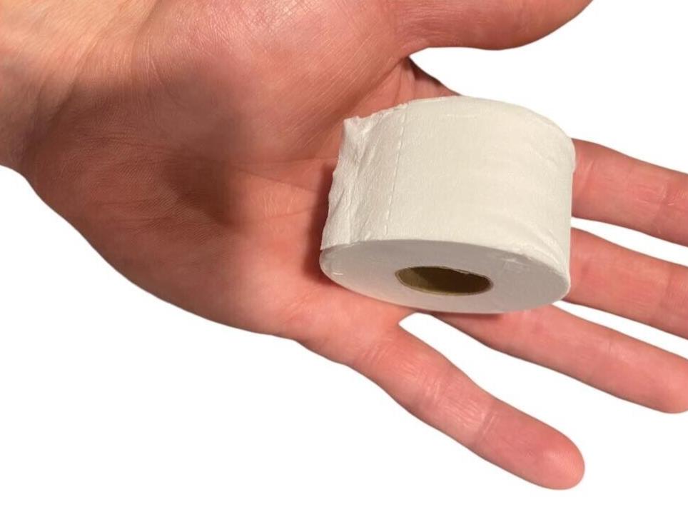 🚽 Mini Toilet Paper Roll – Evil Bathroom Prank Gag (2" Inches)
