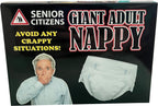 Giant Adult Nappy Diaper – Hilarious Over-the-Hill Gag Gift for Seniors & Birthdays 🤣🧷💩