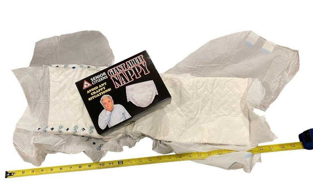Giant Adult Nappy Diaper – Hilarious Over-the-Hill Gag Gift for Seniors & Birthdays 🤣🧷💩