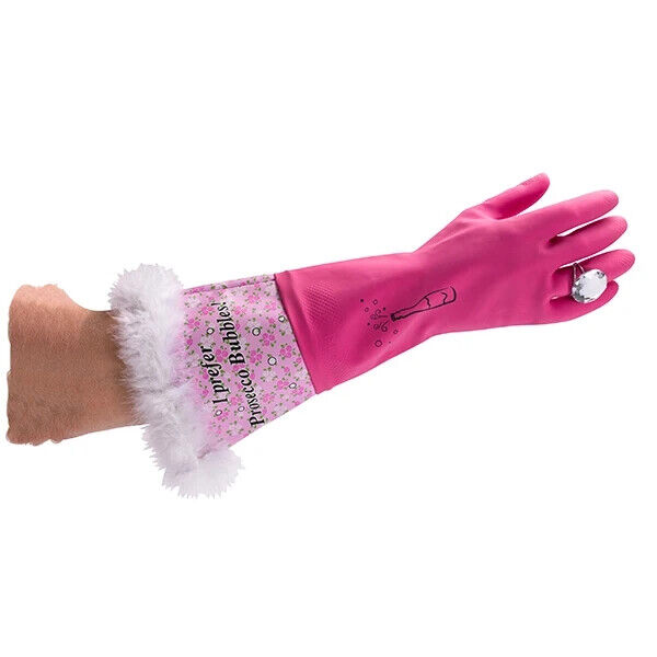 🧼 "I Prefer Prosecco Bubbles" Glam Gloves – With Bling!