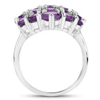 5.44 Carat Genuine Amethyst .925 Sterling Silver Ring
