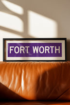 Framed Fort Worth Purple Bus Scroll