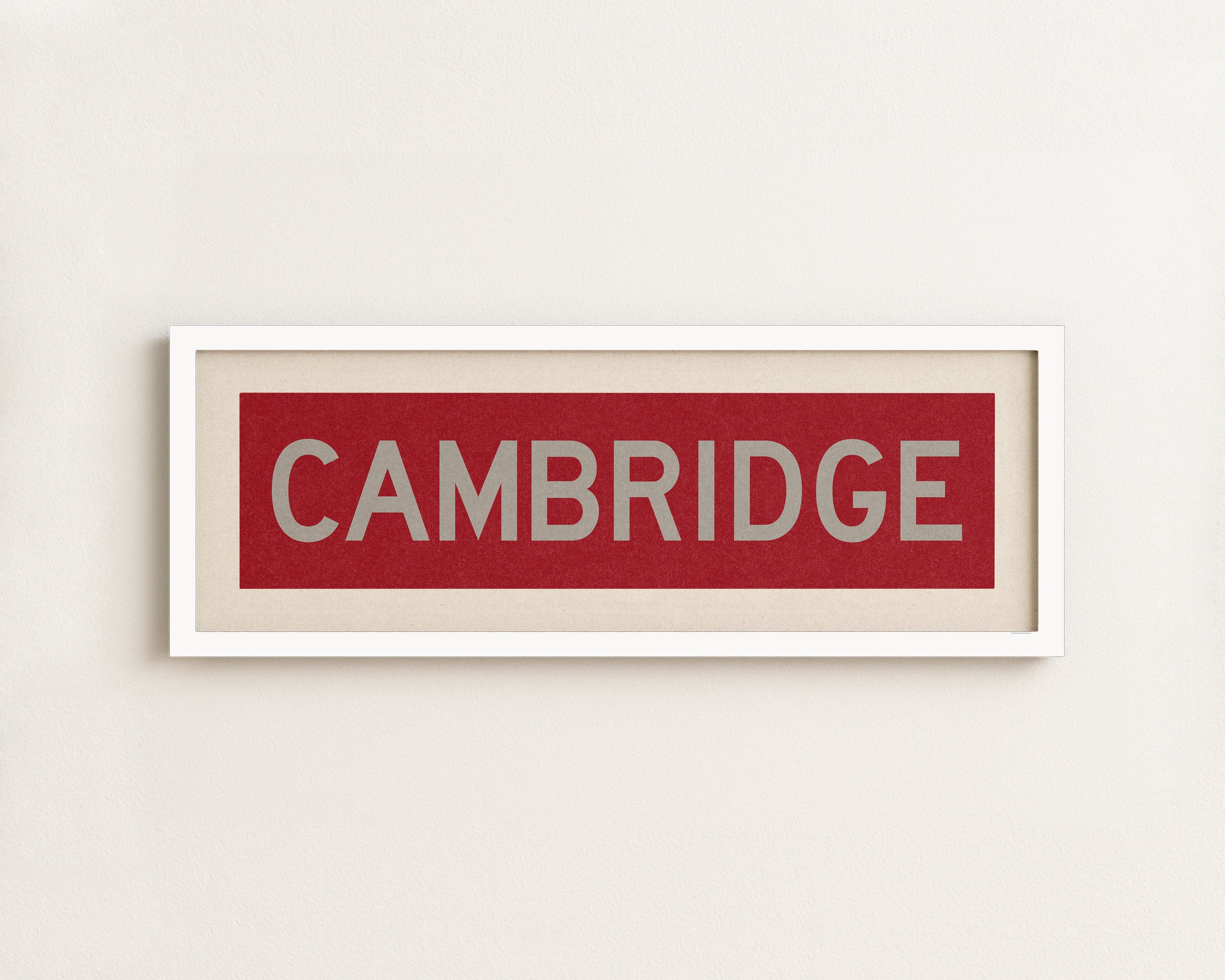 Framed Cambridge Crimson and Gray Bus Scroll