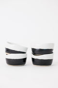 Dawson Pinch Bowl - Matte Black/White - Set of 4