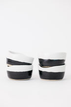 Dawson Pinch Bowl - Matte Black/White - Set of 4
