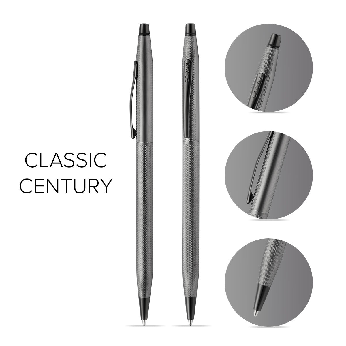Classic Century® Slate Gray Engraved Diamond Pattern Ballpoint Pen