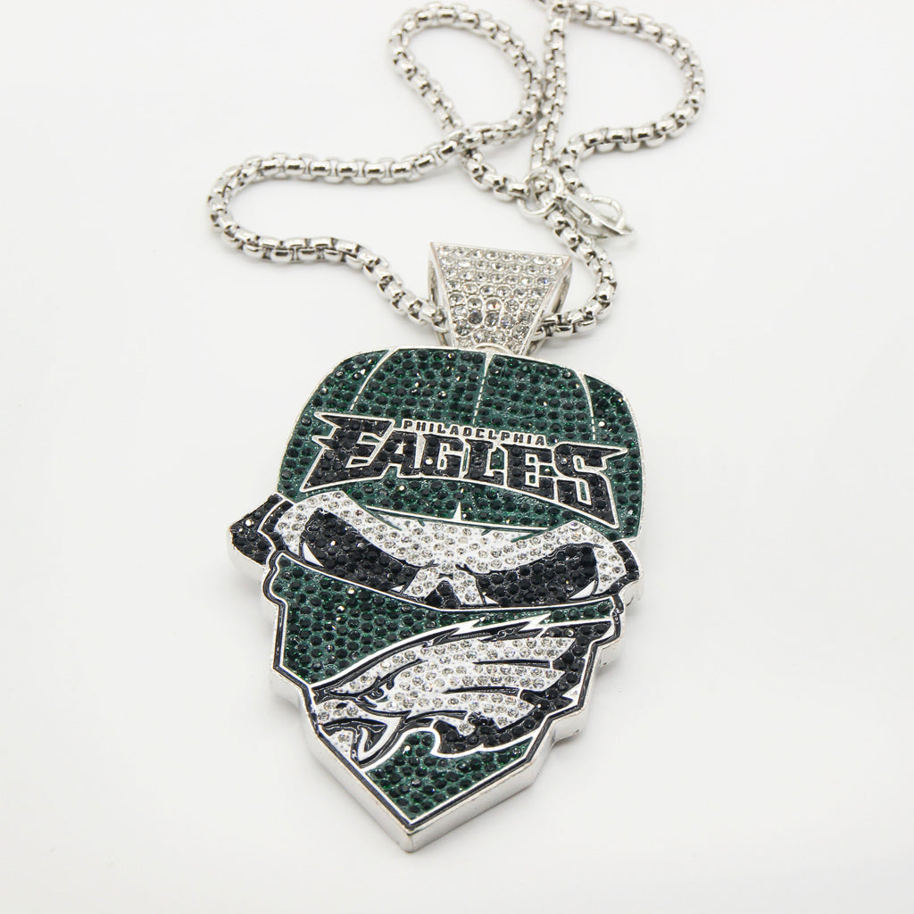 Newest Sports Team Logo Bandit Skull  Pendant Necklace – Iced Out Hip Hop Jewelry for True Fans