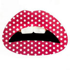 Pink Print with Stars Lips Temporary Tattoo Sticker