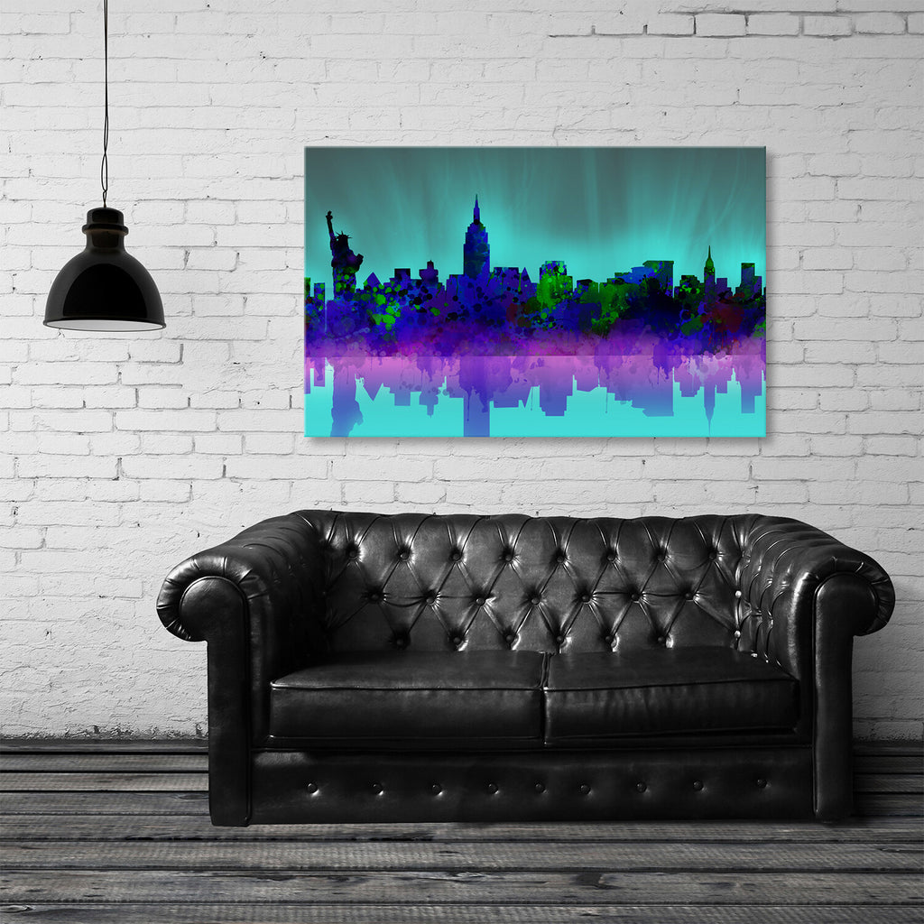 New York City Skyline Green