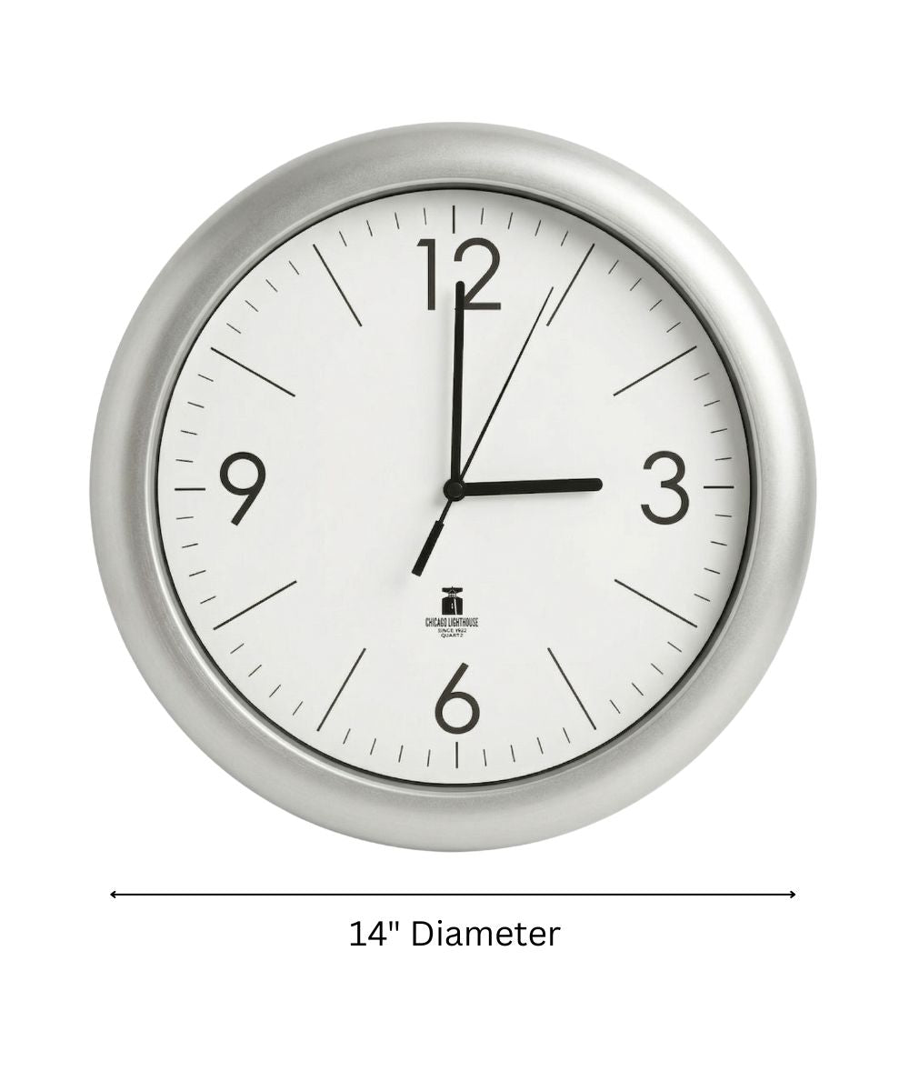 Chicago Lighthouse Designer Quartz Wall Clock – Modern 14” Minimalist Wall Clock