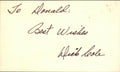 Dick Cole Pirates/Cards/Braves d.2018 Signed/Autographed 3x5 Index Card 162479