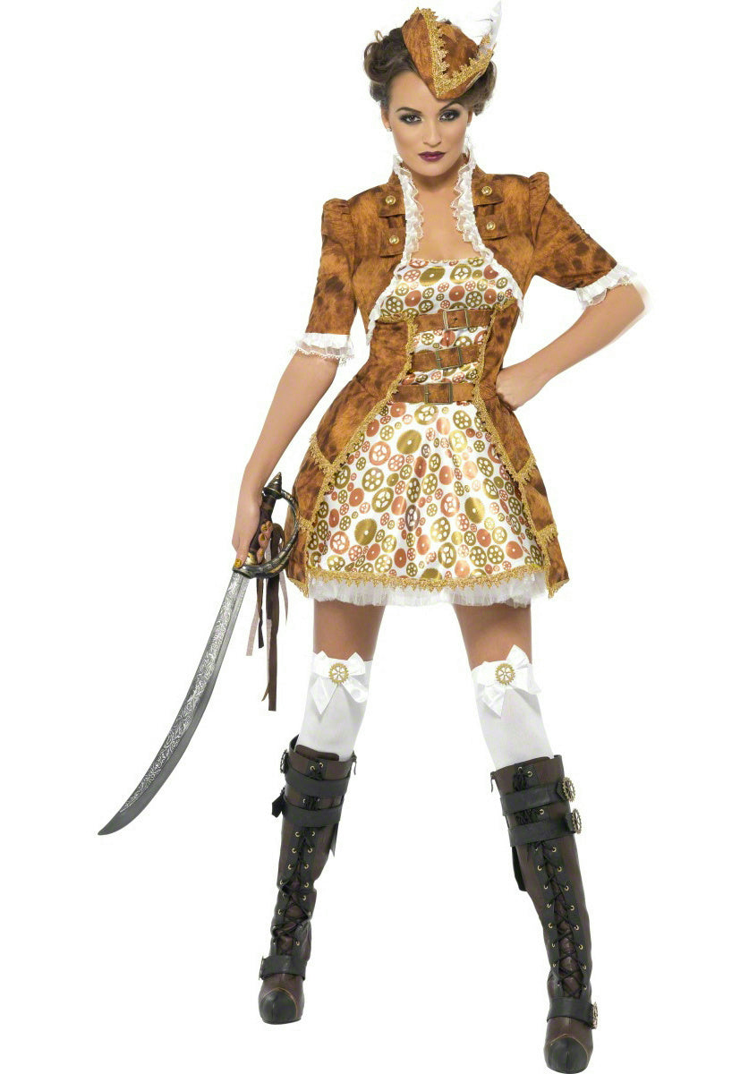 Smiffy's Women's Fever Steampunk Pirate Adult Costume Size Large 14-16