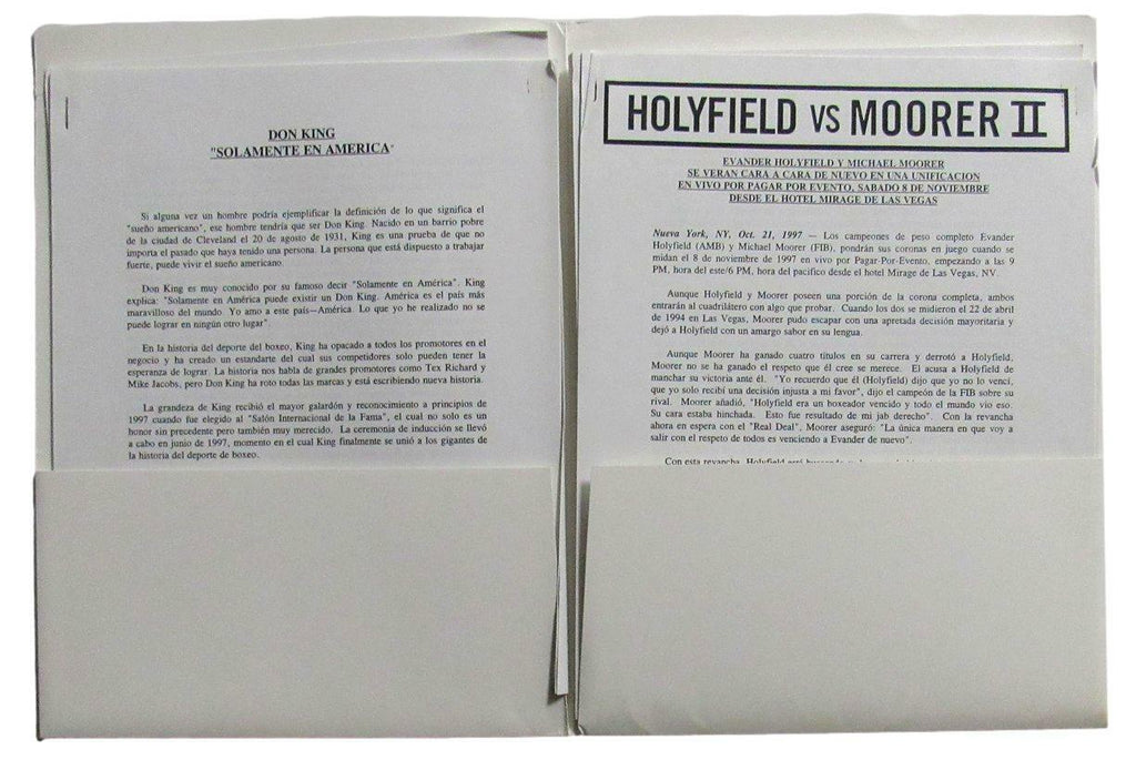 1997 Championship Boxing Evander Holyfield vs. Michael Moorer Press Kit 167432