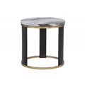 Round End Table - Gold / Brown