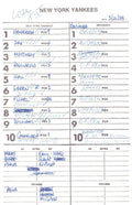 1989 New York Yankees Spring Training 5.5x8.5 Lineup Card vs.Orioles 151524