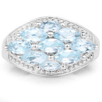 2.50 Carat Genuine  Blue Topaz .925 Sterling Silver Ring