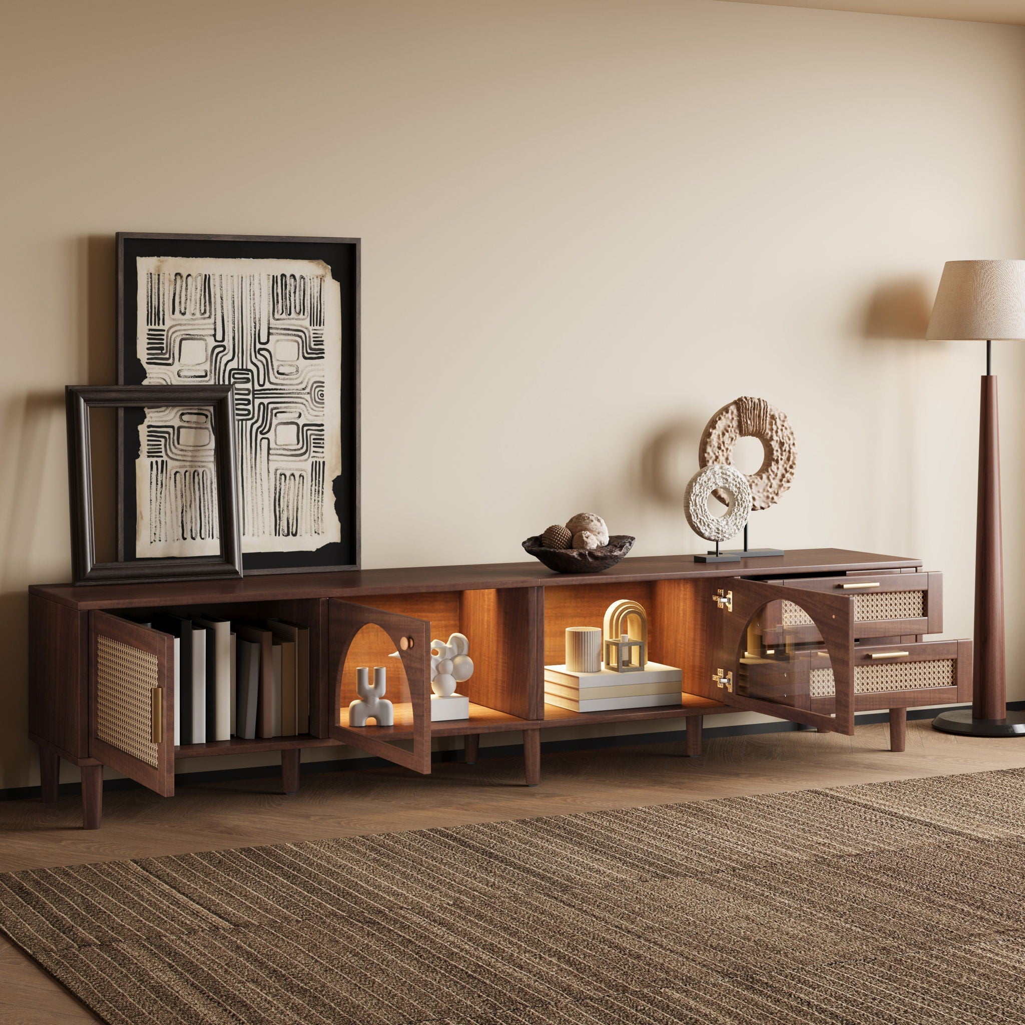TV Stand For TVs Up To 90" - Dark Brown
