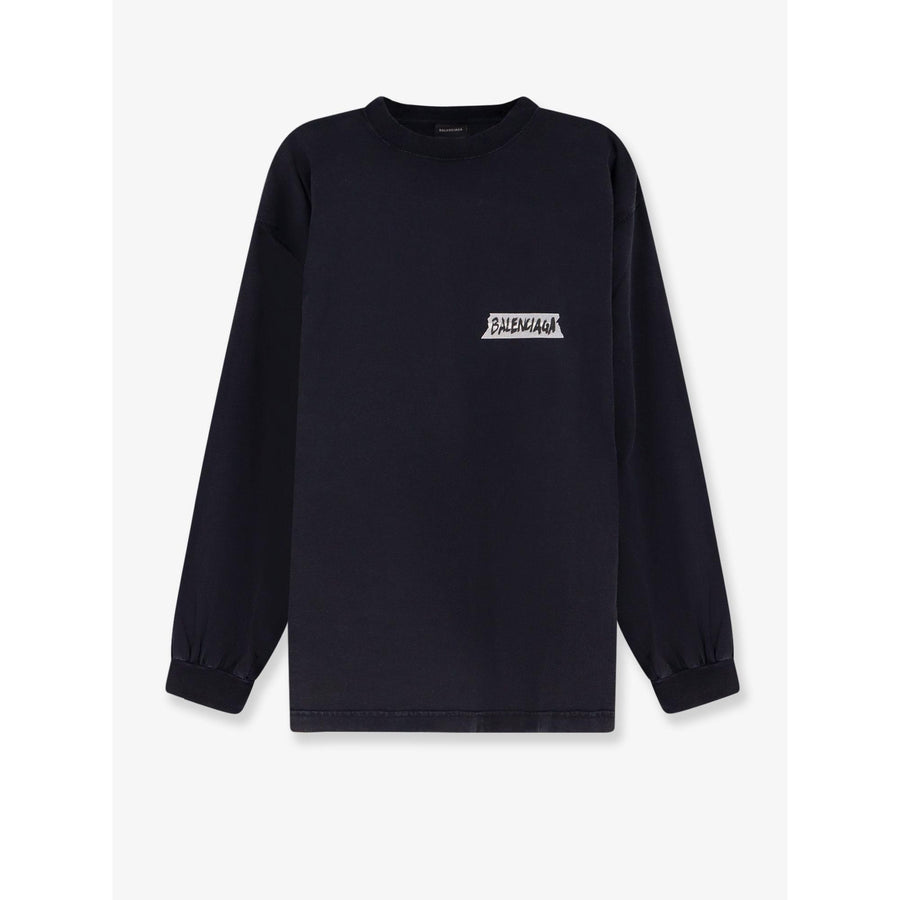 Balenciaga Black Long Sleeve Cotton T-Shirt