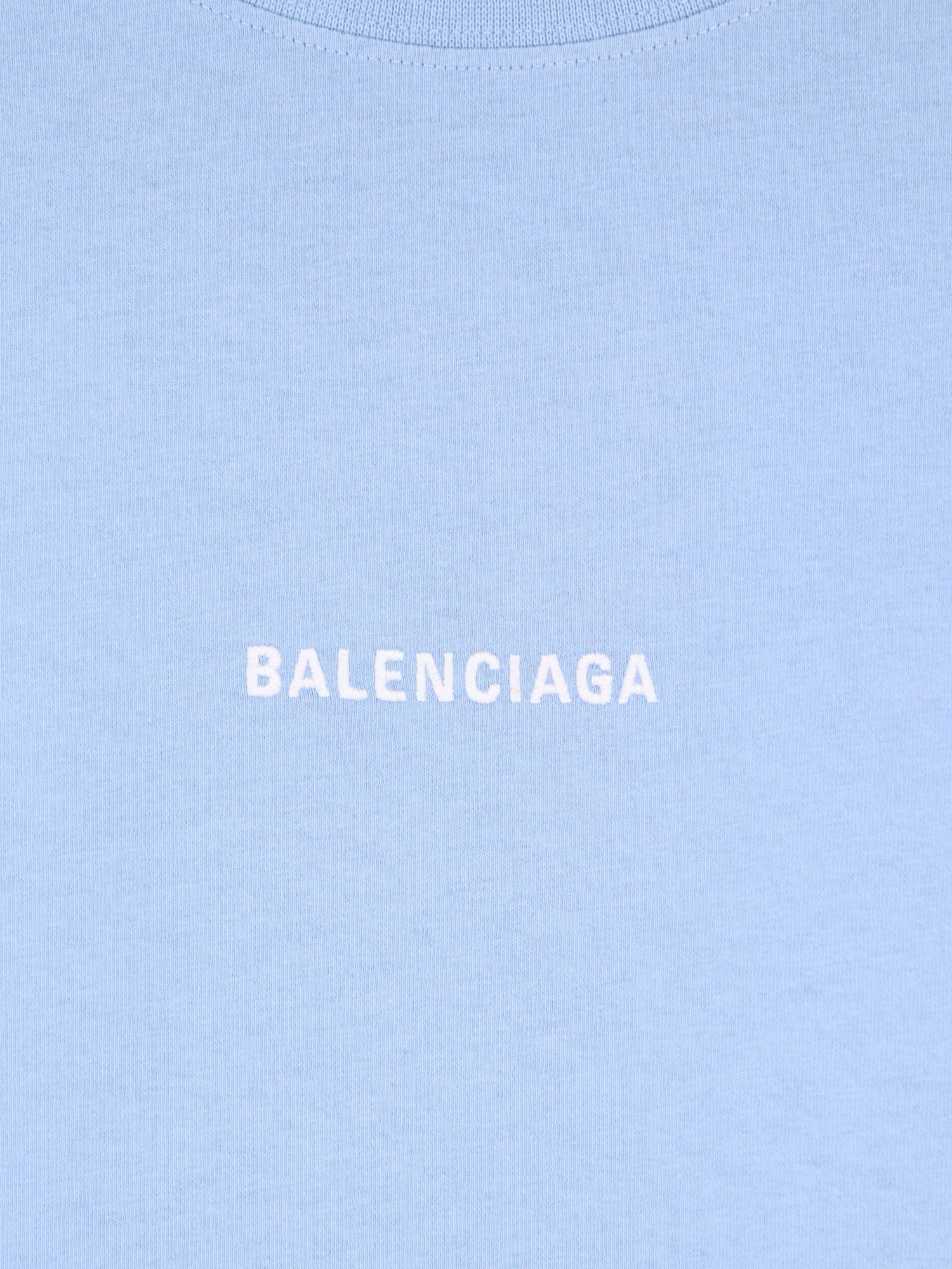 Balenciaga Blue Cotton T-Shirt