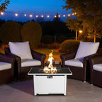 Outdoor 43" Rectangular Fire Pit Table - White