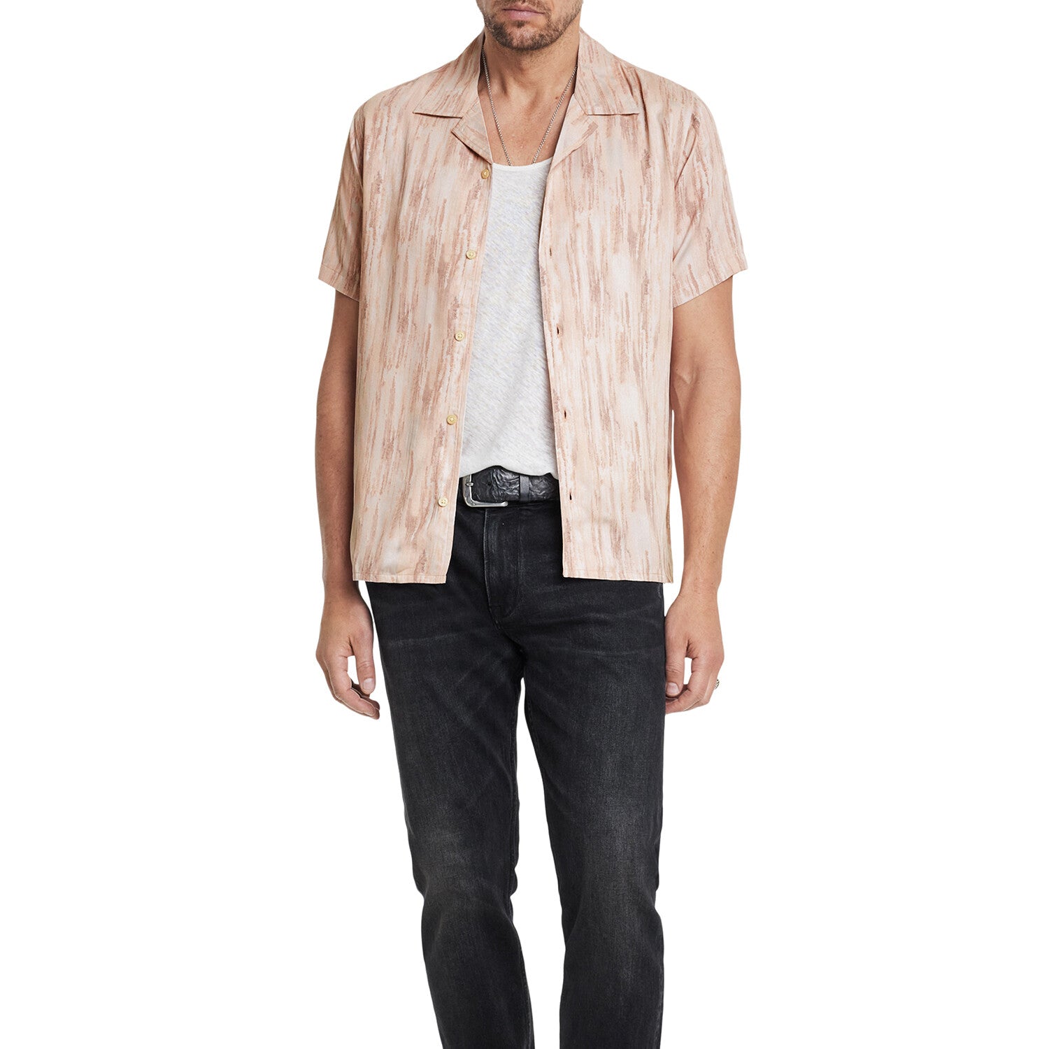 Dan // Camp Collar Shirt in Print // Grapefruit