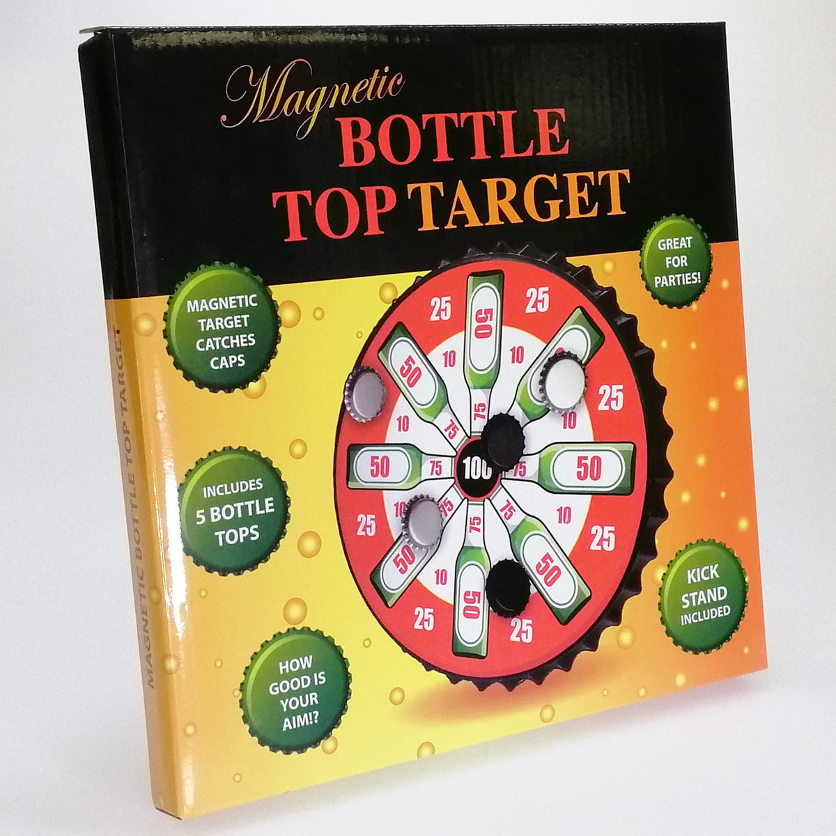 Magnetic Bottle Top Target Beer Drinking Bottle Cap Throwing Dartboard Pong Game