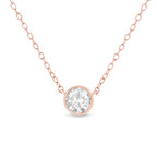 .925 Sterling Silver 1/2 Cttw Diamond Bezel 18" Pendant Necklace (I-J Color, I2-I3 Clarity)