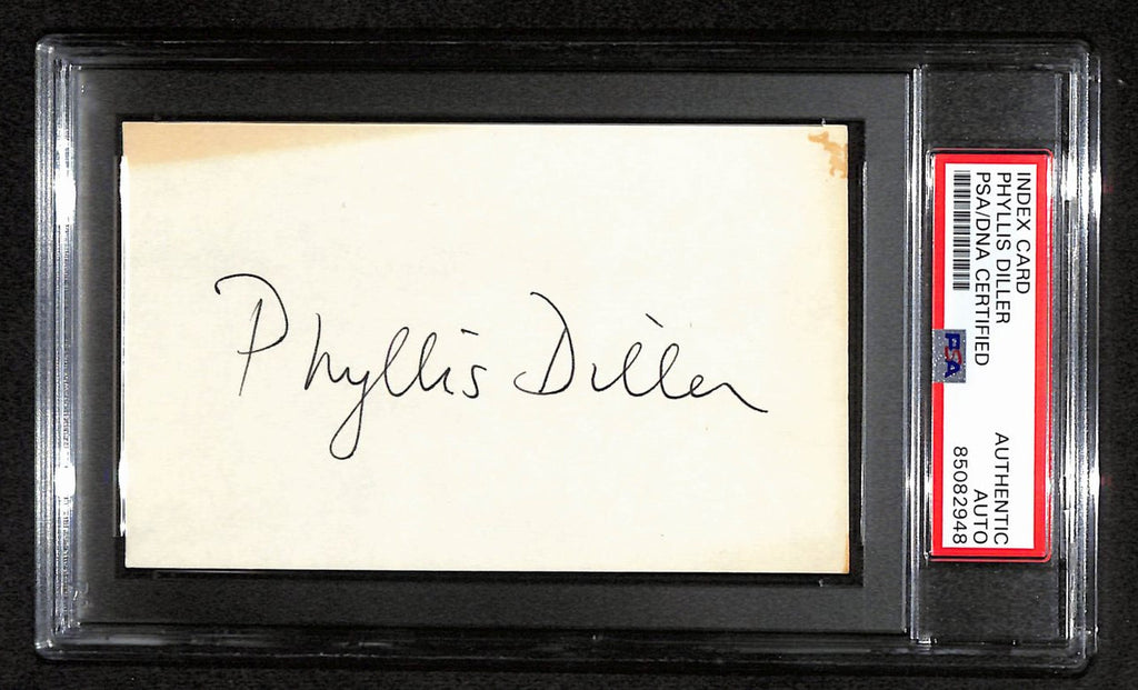 Phyllis Diller Signed 3x5 Index Card Stand-up Comedian PSA/DNA 184373