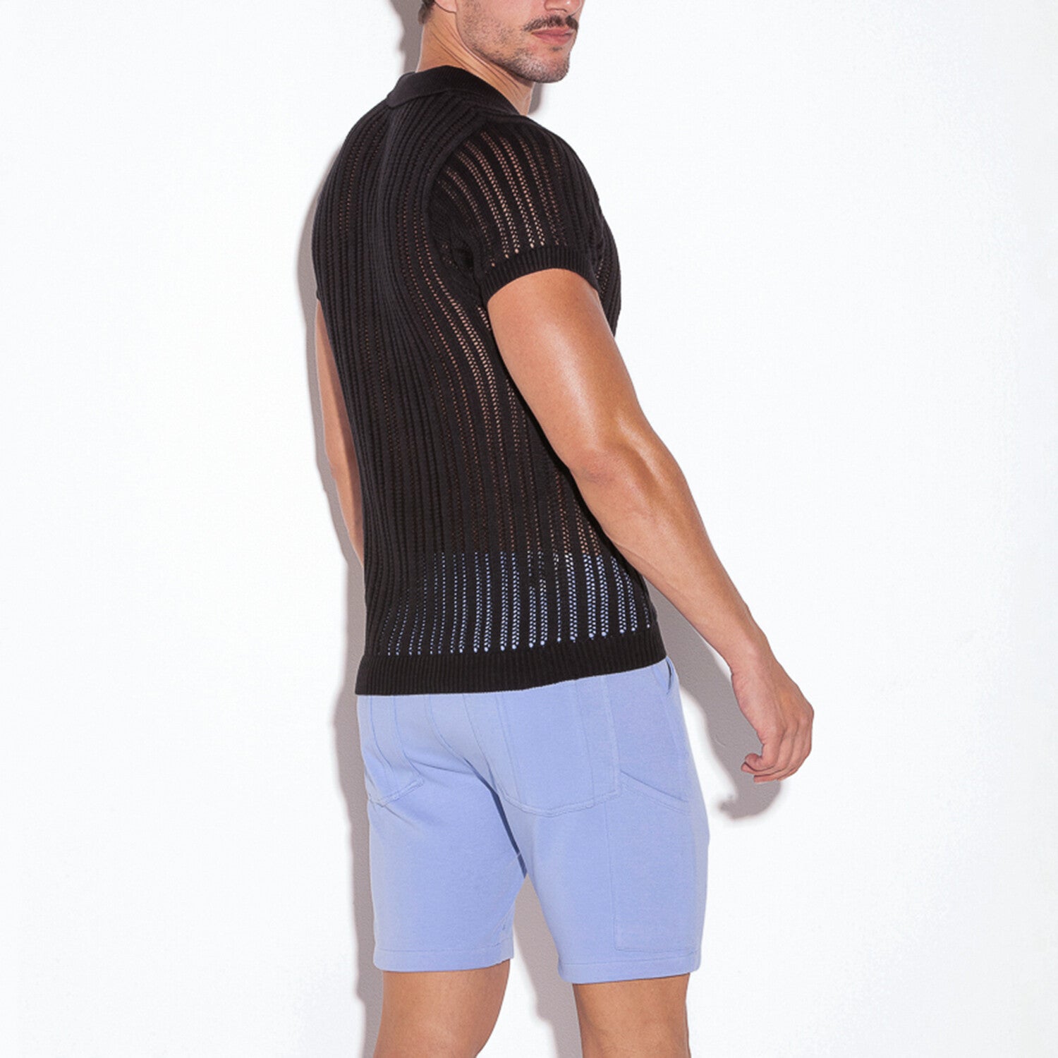 KNITTED POLO // BLACK
