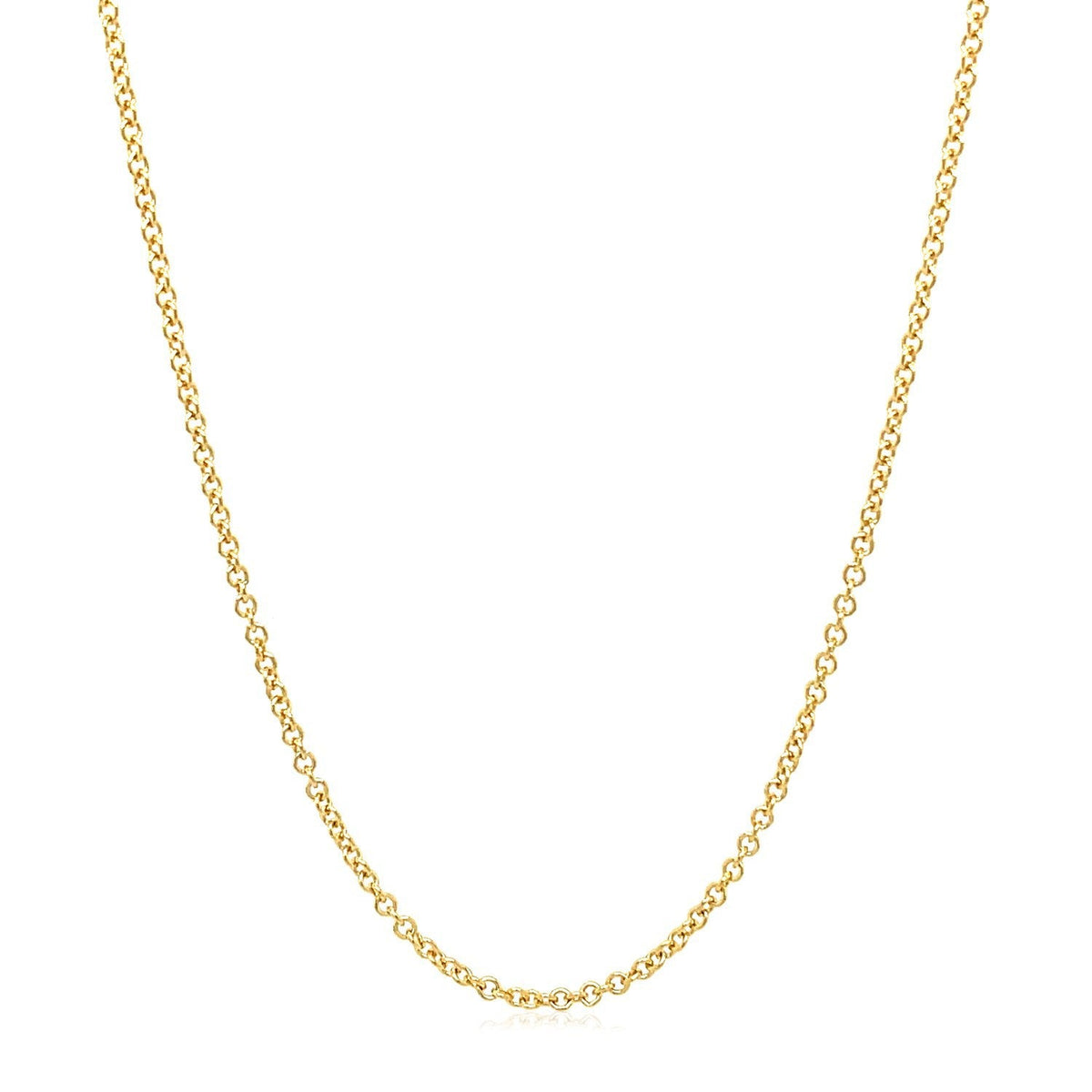 14k Yellow Gold Round Cable Link Chain 1.5mm